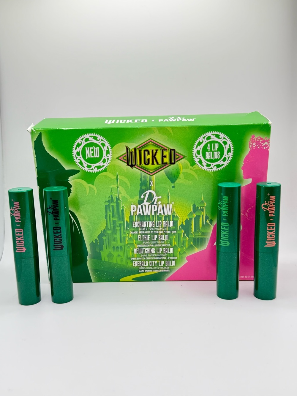 NEW Wicked x Dr. PawPaw 4 Lip Balm Gift Set Elphaba Collection